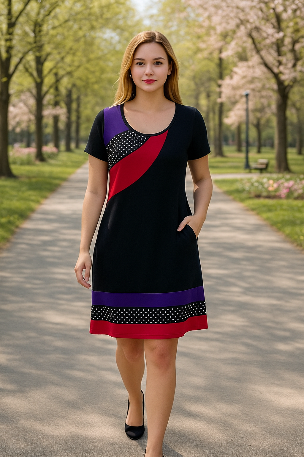 Vestido Júpiter mujer con cortes de diseño. Color